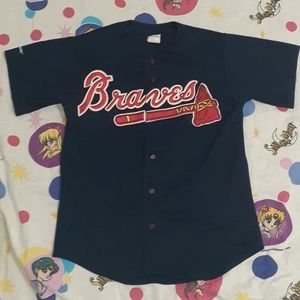80s Atlanta Braves Authentic Majestic Jersey Vintage Baseball Jersey